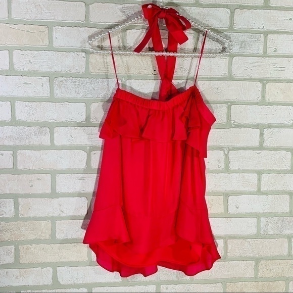 Parker Nashley Silk Blend Ruffle Halter Top Size S - Picture 7 of 9